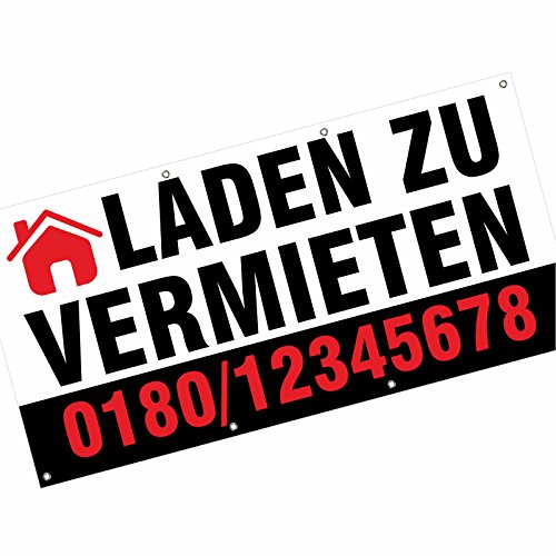 kaufdeinschild Banner LKW Plane 510g/qm PVC Immobilien-Banner 2x1m 5 Varianten Vermieten/Verwenden Professionell kaufdeinschild Banner LKW Plane 510g/qm PVC Immobilien-Banner 2x1m 5 Varianten Vermieten/Verwenden Professionell von kaufdeinschild