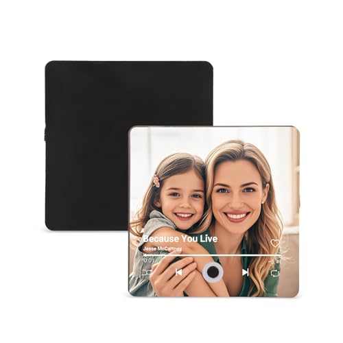 Kaululu Kühlschrankmagnet mit Musik Personalisierter Foto-Kühlschrankmagnet mit Song Album Magnete Selbst Gestalten Geschenk für Mama Damen Familie Muttertag (Stil 1) von kaululu
