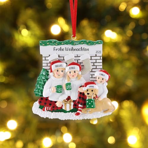 Kaululu Personalisierte Weihnachtsbaumschmuck mit Namen und Text,Weihnachtsanhänger Holz Christbaumschmuck Baumschmuck Weihnachten Deko 2024, Neujahrsgeschenke von kaululu