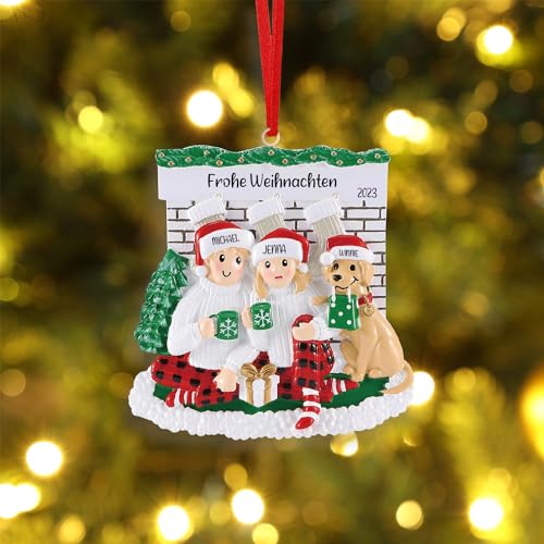 Kaululu Personalisierte Weihnachtsbaumschmuck mit Namen und Text,Weihnachtsanhänger Holz Christbaumschmuck Baumschmuck Weihnachten Deko 2024, Neujahrsgeschenke von kaululu