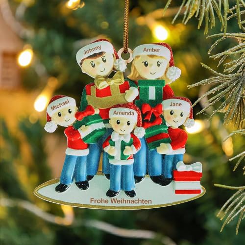 Kaululu Personalisierte Weihnachtsbaumschmuck mit Namen und Text,Weihnachtsanhänger Holz Christbaumschmuck Baumschmuck Weihnachten Deko 2024, Neujahrsgeschenke von kaululu