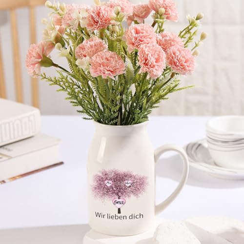 Kaululu Vasen Deko Personalisierter Keramik Blumenvasen mit Eingraviertem Namen Muttertagsgeschenke für Mama, Geschenke für Mama, personalisierte Geschenke, Jahrestag Geschenk für Sie von kaululu