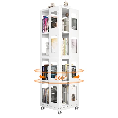 kavey 4 Etagen drehbarer Buchschrank, 360 ° Anzeigetafel stapelbarer drehbarer Buchschrank-Turm, Eckspeicher-Organizer hoher stehender Drehbücherregal kavey 4 Etagen drehbarer Buchschrank, 360 ° Anzeigetafel stapelbarer drehbarer Buchschrank-Turm, Eckspeicher-Organizer hoher stehender Drehbücherregal von kavey
