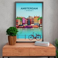 Amsterdam Poster. Printed in High Quality Paper. Traveller Poster von kawaink