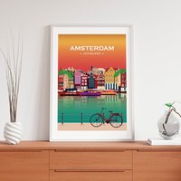 Amsterdam Poster. Printed in High Quality Paper. Traveller Poster von kawaink