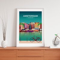 Amsterdam Poster. Printed in High Quality Paper. Traveller Poster von kawaink