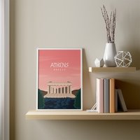 Athens Poster Pink von kawaink