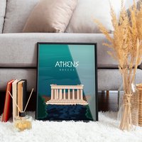 Athens Poster. Printed in High Quality Paper. Traveller Poster von kawaink