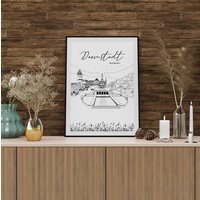 Darmstadt Poster. Printed in High Quality Paper. Traveller Poster von kawaink