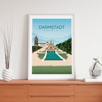 Darmstadt Poster. Printed in High Quality Paper. Traveller Poster von kawaink