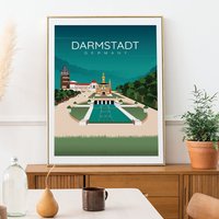 Darmstadt Poster. Printed in High Quality Paper. Traveller Poster von kawaink