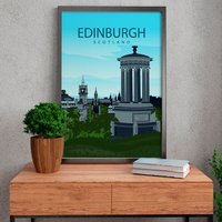 Edinburgh Poster. Printed in High Quality Paper. Traveller Poster von kawaink