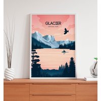 Glacier, National Park. Traveller Pink Poster von kawaink