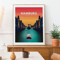 Hamburg Poster. Printed in High Quality Paper. Traveller Poster von kawaink