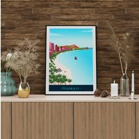 Hawaii Poster. Printed in High Quality Paper. Traveller Poster von kawaink