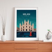 Milan Poster. Printed in High Quality Paper. Traveller Poster von kawaink