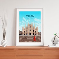 Milan Poster. Printed in High Quality Paper. Traveller Poster von kawaink