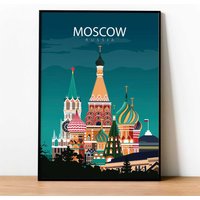 Moscow Poster. Printed in High Quality Paper. Traveller Poster von kawaink