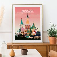 Moscow Poster. Printed in High Quality Paper. Traveller Poster von kawaink