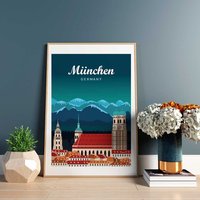 Munich Poster. Printed in High Quality Paper. Traveller Poster von kawaink