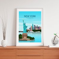 New York City Poster. Printed in High Quality Paper. Traveller Poster von kawaink