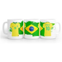 Neymar Jr Coffee Mug With Brasil Flag von kawaink