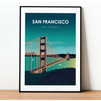 San Francisco City Poster. Printed in High Quality Paper. Traveller Poster von kawaink