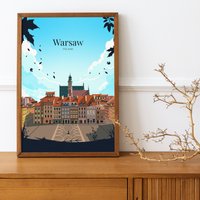 Warsaw, Poland Day Poster von kawaink