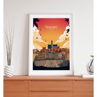 Warsaw, Poland Sunset Poster von kawaink