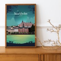 stockholm Night City Poster von kawaink