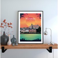 stockholm Sunset City Poster von kawaink