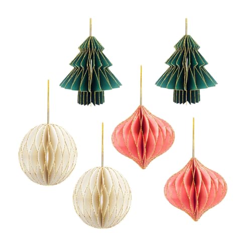 kawehiop 3 Stück/Lot Weihnachtspapier Weihnachtsbaumschmuck, Geschenke, Baum, Weihnachtsschmuck, niedliche Heimdekoration, Heimdekoration, sechsteiliges Set von kawehiop