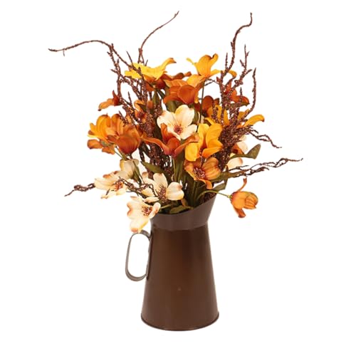 kawehiop Künstlicher Herbststrauß Wundervolle Herbstdekoration, realistisches Aussehen, künstliche Blumen im Innen oder Außenbereich in Einer Vase von kawehiop