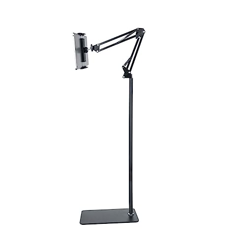 kawehiop Universal Arm Bed Floor Stand Holder Höhenverstellbare Verschleißfeste Skalierbare Halterung Kunststoffhalterung Tablet, Schwarz, 175cm von kawehiop