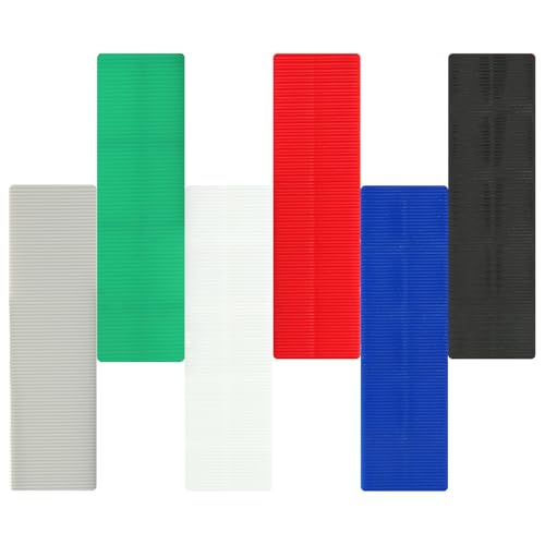 Flache Kunststoff-Abstandshalter, 6 verschiedene Größen von Kunststoff-Abstandshaltern, rutschfeste Packer und Unterlegscheiben für Nivellierung, Heimwerker und Türfensterinstallationen (100 mm x 28 von kayqbonke