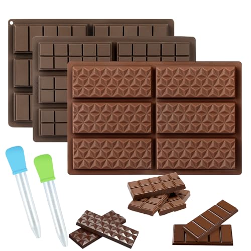 Kayqbonke 3 Stück Schokoladenform Silikon, Schokoladentafel Form, Lebensmittelqualität Silikonform Schokoladentafel, Schokolade Form für Schokolade Praline Süßigkeiten Kayqbonke 3 Stück Schokoladenform Silikon, Schokoladentafel Form, Lebensmittelqualität Silikonform Schokoladentafel, Schokolade Form für Schokolade Praline Süßigkeiten von kayqbonke