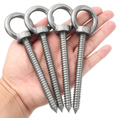Robuste Ösenhaken, M10 Ösenschrauben, Ösenhaken, geschlossenes Schlaufen-Design, Ösenschrauben, geeignet für Hängemattenständer, Schaukelstühle, Yoga-Stühle und robuste Nutzung im Innen- und von kayqbonke