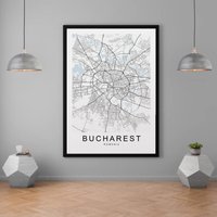 Bukarest Rumänien Karte Print Minimalist Home Map Poster Wall Decor Bukarest Rumänien Karte Print Minimalist Home Map Poster Wall Decor von kazaloop
