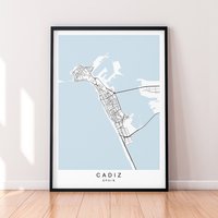 Cádiz Stadt Karte Spanien Print Minimalist Cadiz Poster Wand Dekor Cádiz Stadt Karte Spanien Print Minimalist Cadiz Poster Wand Dekor von kazaloop