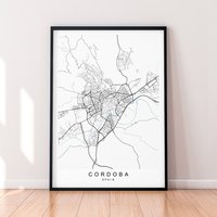 Córdoba Karte Spanien Druck Minimalist Cordoba Stadt Poster Wand Dekor Córdoba Karte Spanien Druck Minimalist Cordoba Stadt Poster Wand Dekor von kazaloop