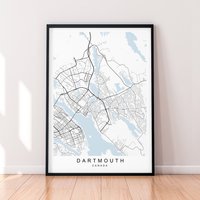 Dartmouth Stadt Kanada Karte Print Poster Minimalist Home Nova Scotia Wand Kunst Dekor von kazaloop