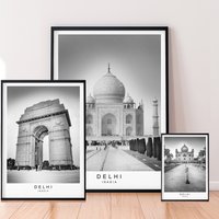 Delhi City Print Poster Minimalist Home India Wall Décor von kazaloop