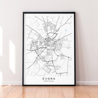 Evora Karte Portugal Druck Minimalist Stadt Poster Wand Dekor Evora Karte Portugal Druck Minimalist Stadt Poster Wand Dekor von kazaloop