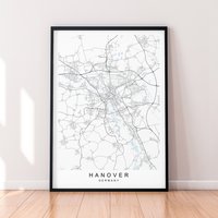 Hannover Karte Deutschland Print Poster Minimalist Home Decor Wall Art Hannover Karte Deutschland Print Poster Minimalist Home Decor Wall Art von kazaloop