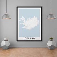 Island Land Reykjavik Map Print Minimalist Home Poster Wanddekor Island Land Reykjavik Map Print Minimalist Home Poster Wanddekor von kazaloop