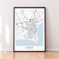 Lagos Karte Portugal Druck Minimalist Stadt Poster Wand Dekor Lagos Karte Portugal Druck Minimalist Stadt Poster Wand Dekor von kazaloop