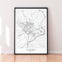 Lleida Stadt Karte Spanien Druck Minimalist Poster Wand Dekor Lleida Stadt Karte Spanien Druck Minimalist Poster Wand Dekor von kazaloop