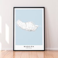 Madeira Insel Karte Portugal Druck Minimalist Poster Wand-Dekor Madeira Insel Karte Portugal Druck Minimalist Poster Wand-Dekor von kazaloop