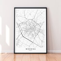 Modena Stadt Karte Italien Print Poster Minimalist Home Italia Wall Art Decor von kazaloop