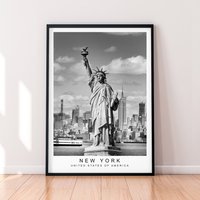 New York Freiheitsstatue Druck Poster Usa Minimalist Home Reise Wand-Dekor von kazaloop